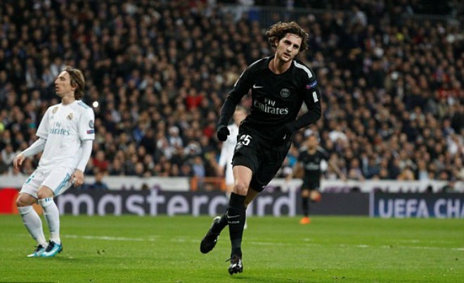 Rabiot xuất sắc đưa PSG mở tỉ số khi họ làm khách của Real Madrid