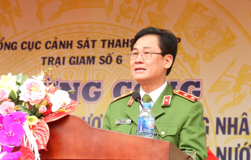 Trung tướng Nguyễn Ngọc Bằng, Tổng cục trưởng Tổng cục THAHS&HTTP, Bộ Công an phát biểu chúc mừng.