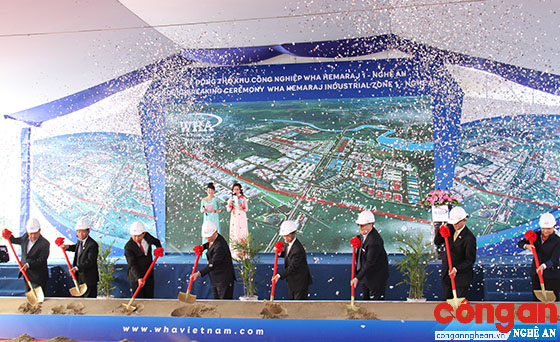 Khu công nghiệp WHA Hemaraj 1 tại huyện Nghi Lộc được khởi công vào dịp Nghệ An tổ chức gặp mặt các nhà đầu tư lần thứ 10 - Xuân Mậu Tuất 2018