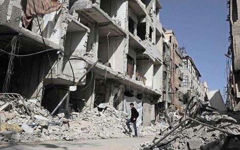 Khu vực Đông Ghouta tan hoang sau các cuộc giao tranh.