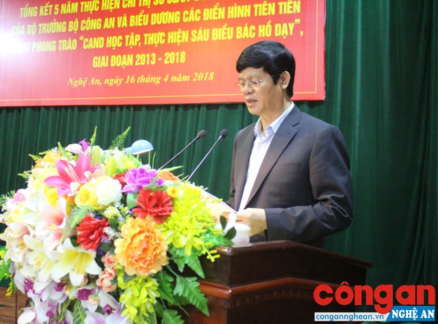 Đồng chí Lê Xuân Đại, Phó Chủ tịch Thường trực UBND tỉnh nhấn mạnh những nhiệm vụ Công an Nghệ An cần tập trung triển khai thực hiện