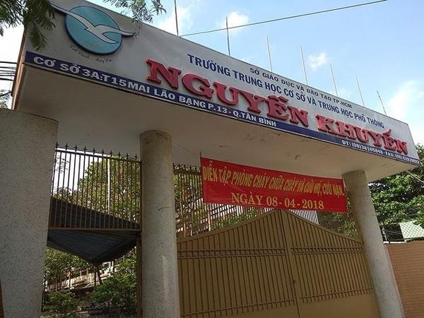 Trường THPT Nguyễn Khuyến, nơi xảy ra vụ việc học sinh tự tử vì áp lực học tập.