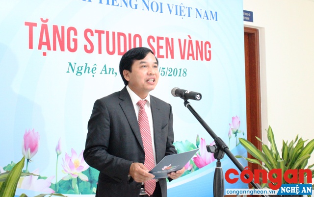Ông Nguyễn Như Khôi, Giám đốc Đài PTTH Nghệ An phát biểu tại buổi lễ