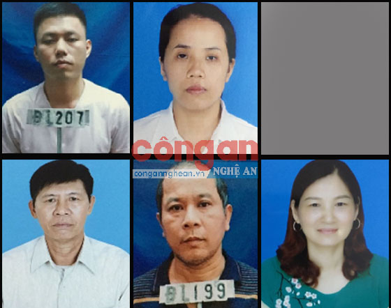 Các đối tượng tham gia đánh bạc bị Công an huyện Đô Lương phát hiện