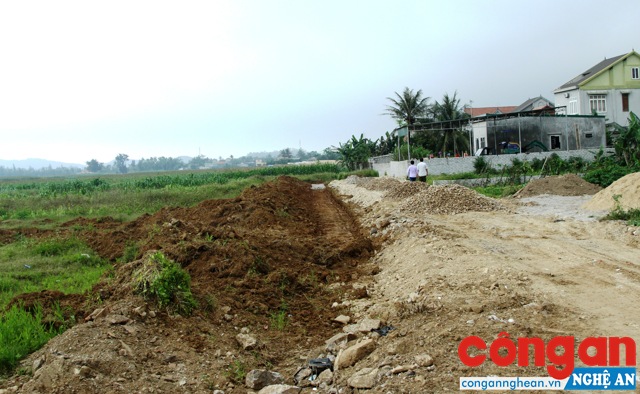 Vị trí đất được UBND xã Sơn Hải quy hoạch đất ở, chưa đền bù nhưng đã san lấp mặt bằng
