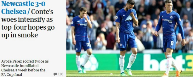 Chelsea tự kết liễu hy vọng vào Top 4