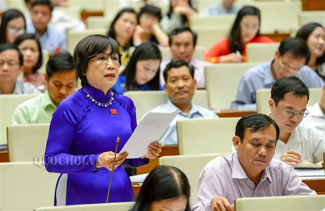 Đại biểu Mai Thị Ánh Tuyết - An Giang phát biểu tại phiên họp