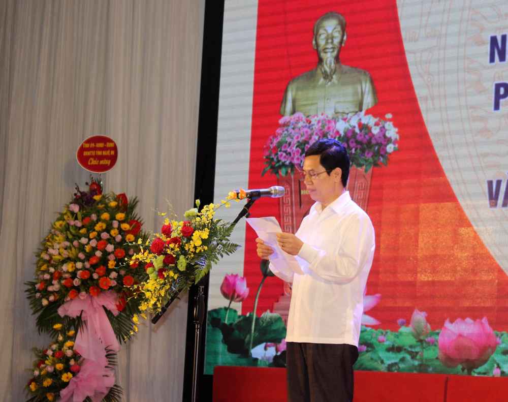Ông Nguyễn Xuân Sơn – Phó Bí thư Thường trực Tỉnh ủy, Chủ tịch HĐND tỉnh phát biểu tại lễ kỉ niệm
