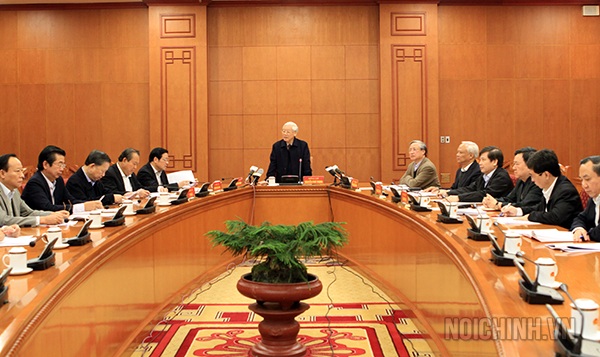 Tổng Bí thư Nguyễn Phú Trọng chủ trì một cuộc họp của Thường trực Ban Chỉ đạo Trung ương về phòng, chống tham nhũng.