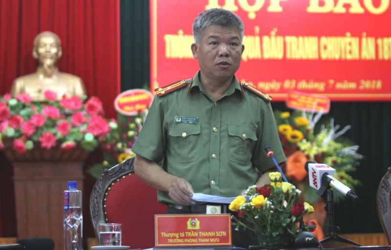 Thượng tá Trần Thanh Sơn - Trưởng phòng Tham mưu công an Sơn La cho biết đã khởi tố vụ án