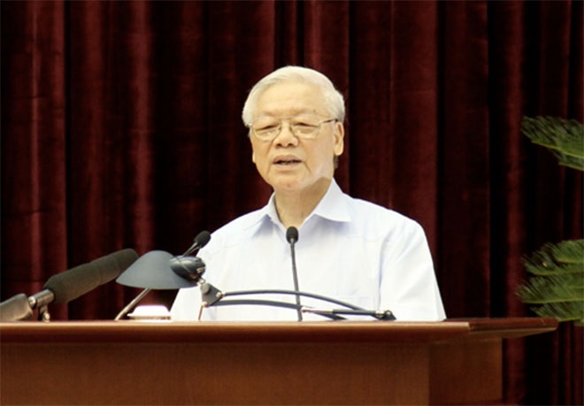 Tổng Bí thư Nguyễn Phú Trọng phát biểu chỉ đạo Hội nghị. Ảnh: VGP/Nguyễn Hoàng