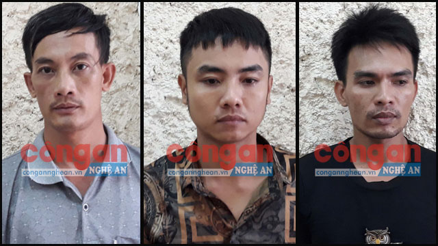  3 đối tượng bị Công an huyện Diễn Châu bắt giữ