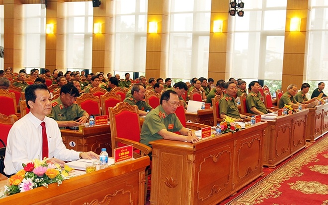 Bộ trưởng Tô Lâm cùng các đại biểu dự Hội nghị. Ảnh Việt Hưng.