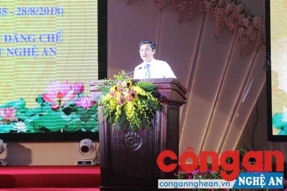 Đồng chí Nguyễn Hữu An, Phó Giám đốc Sở GTVT Nghệ An trình bày diễn văn khai mạc