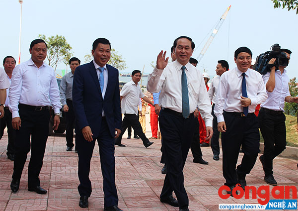 Trong quá trình làm việc trên cương vị người đứng đầu Nhà nước CHXHCN Việt Nam, Chủ tịch nước Trần Đại Quang đã nhiều lần về thăm Nghệ An