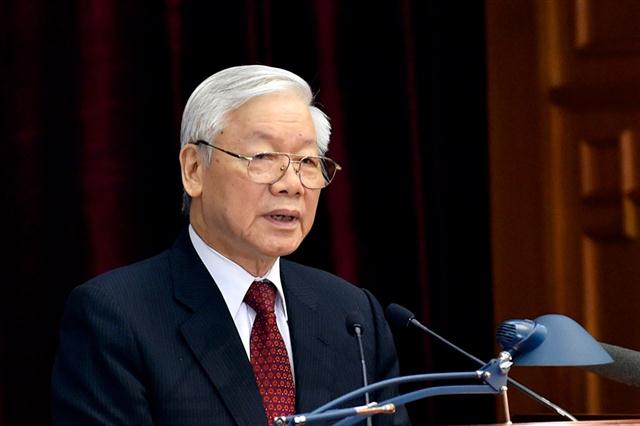 Tổng Bí thư Nguyễn Phú Trọng phát biểu tại Hội nghị. Ảnh: VGP/Nhật Bắc
