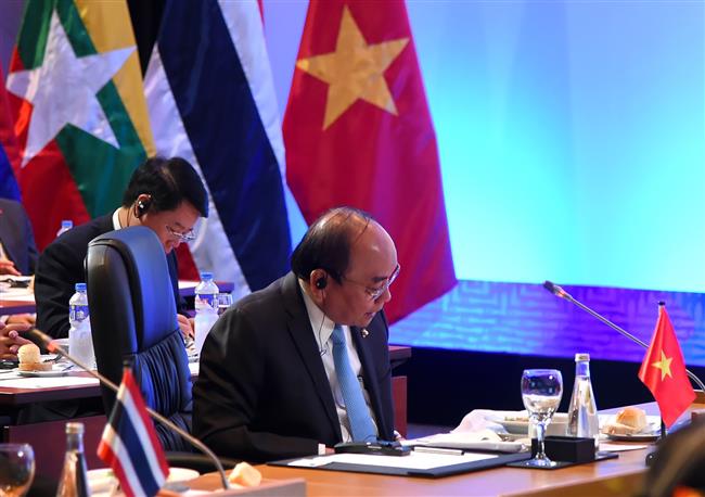 Thủ tướng Nguyễn Xuân Phúc phát biểu tại Hội nghị Cấp cao Mekong-Nhật Bản lần thứ 9 năm 2017. Ảnh: VGP/Quang Hiếu