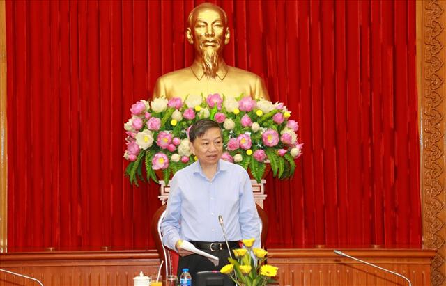Bộ trưởng Tô Lâm phát biểu tại cuộc họp.