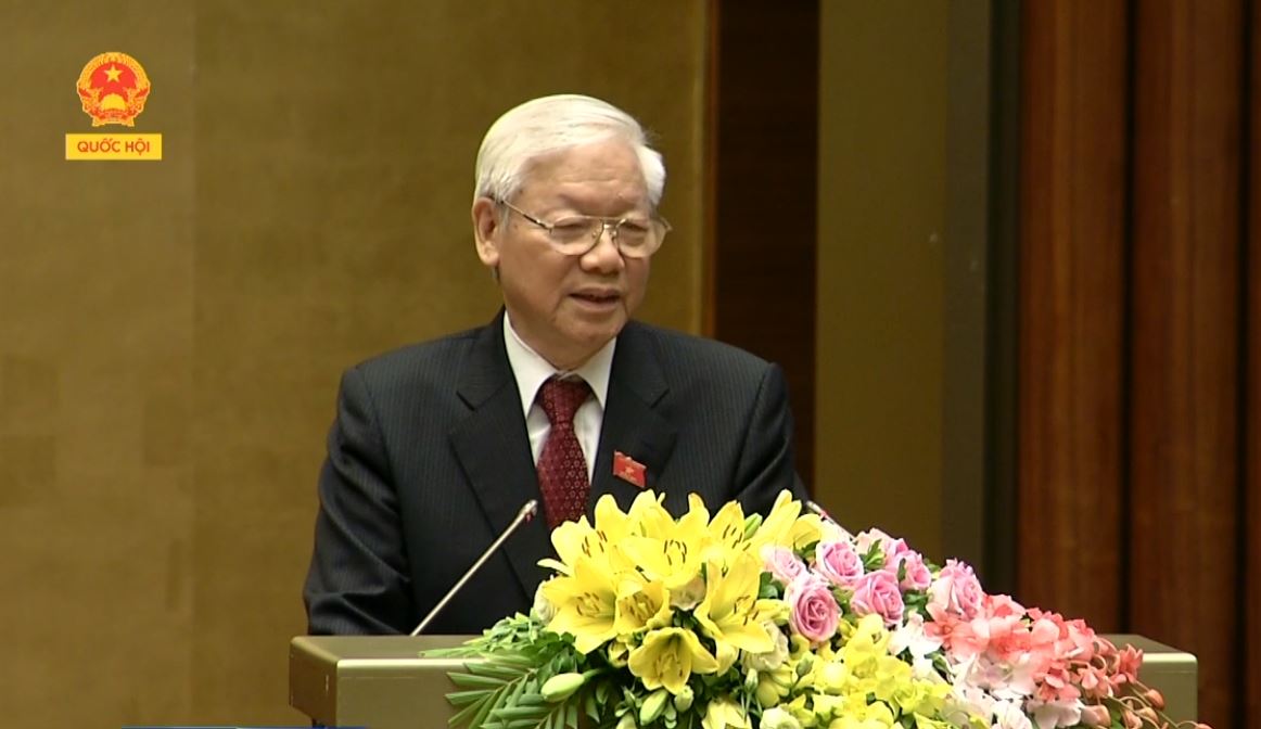 Chủ tịch nước Nguyễn Phú Trọng phát biểu trong lễ nhậm chức