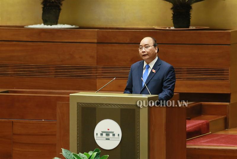 Thủ tướng Chính phủ Nguyễn Xuân Phúc phát biểu trước Quốc hội