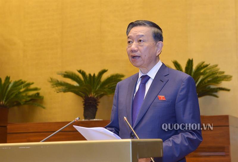 Bộ trưởng Tô Lâm trình bày Tờ trình về dự án Luật Thi hành án hình sự (sửa đổi).