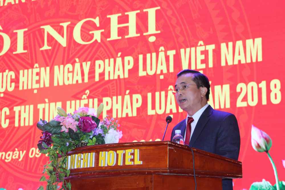 Đồng chí Lê Ngọc Hoa – Phó chủ tịch UBND tỉnh phát biểu tại Hội nghị