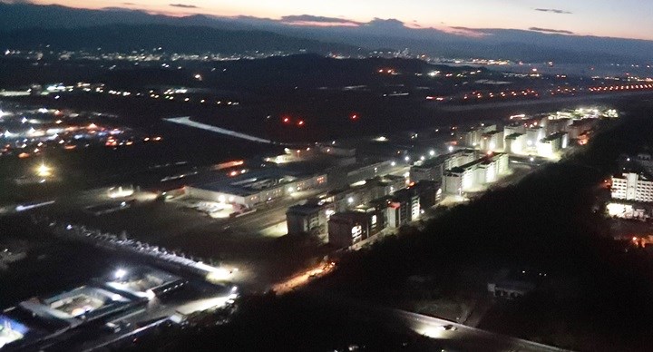 Hình ảnh ấn tượng lúc chiều tối về dự án du lịch đang xây dựng của Triều Tiên.