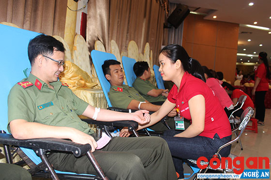 CBCS Công an Nghệ An thường xuyên tham gia hiến máu tình nguyện 