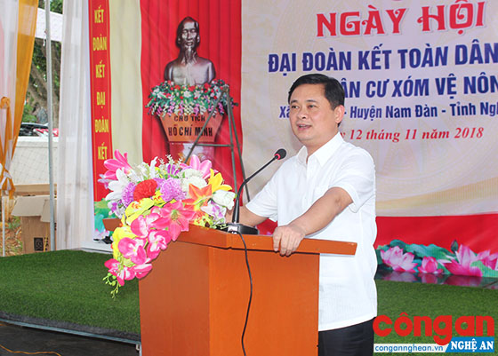 Đồng chí Thái Thanh Quý phát biểu tại Ngày hội đại đoàn kết toàn dân