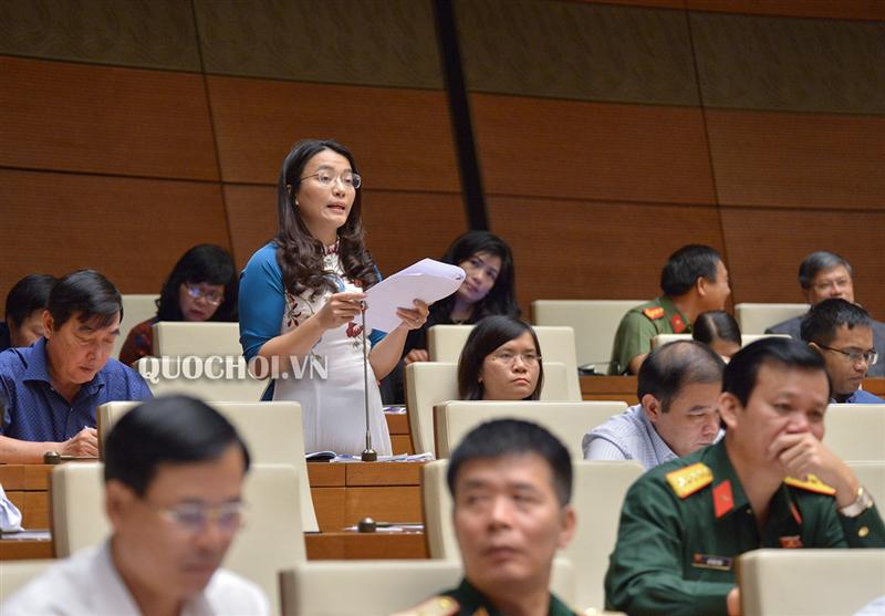 Đại biểu Hoàng Thị Thu Trang cho rằng cần phải có giải pháp xử lý phù hợp trong trường hợp lùi thời gian thông qua luật tránh khoảng trống pháp lý