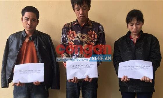 3 đối tượng mua bán trái phép chất ma túy vừa bị Công an huyện Quế Phong bắt giữ
