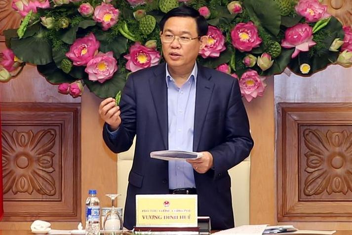 Phó Thủ tướng Vương Đình Huệ chủ trì cuộc họp xây dựng dự thảo Nghị quyết số 01/NQ-CP của Chính phủ. Ảnh: VGP/Thành Chung