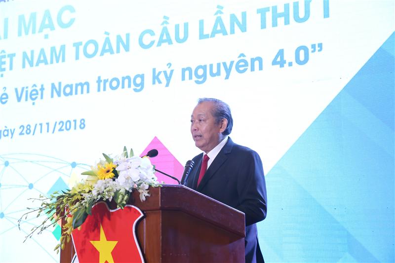 Phó Thủ tướng Thường trực Chính phủ Trương Hòa Bình phát biểu tại buổi lễ. Ảnh: VGP/Lê Sơn