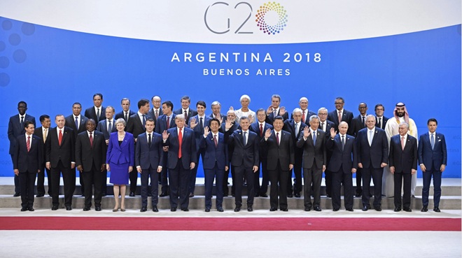 Lãnh đạo các nước G20 tại Argentina. Ảnh: ITN