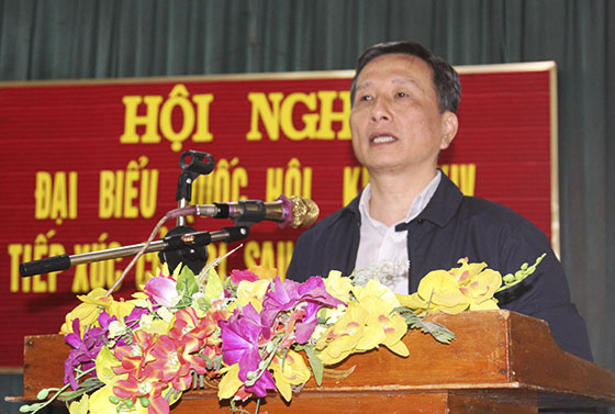 Đồng chí Lê Quang Huy - Phó Chủ nhiệm Ủy ban Khoa học, Công nghệ & Môi trường Quốc hội báo cáo kết quả Kỳ họp thứ 6, Quốc hội khoá XIV.