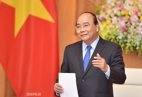 Thủ tướng Nguyễn Xuân Phúc phát biểu tại cuộc gặp - Ảnh: VGP/Quang Hiếu