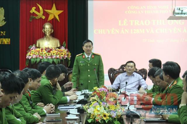 Đồng chí Đại tá Nguyễn Mạnh Hùng, Phó giám đốc Công an tỉnh phát biểu chỉ đạo