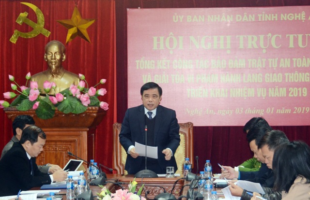Đồng chí Huỳnh Thanh Điền - Phó Chủ tịch UBND tỉnh triển khai công tác đảm ảo ATGT năm 2019