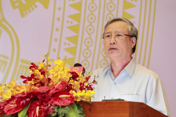 Đồng chí Trần Quốc Vượng, Ủy viên Bộ Chính trị, Thường trực Ban Bí thư phát biểu chỉ đạo Hội nghị.