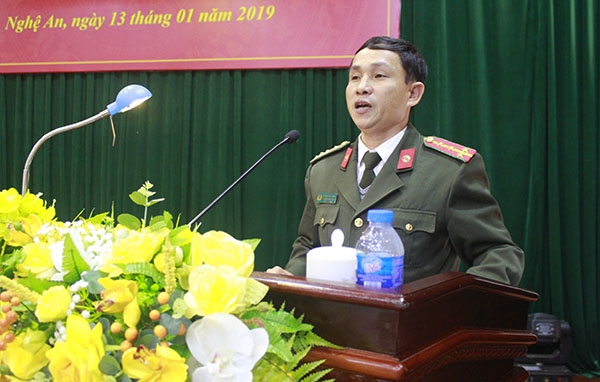 Đại úy Hoàng Đình Bình, Phó trưởng phòng phát động thi đua  “Vì ANTQ” năm 2019