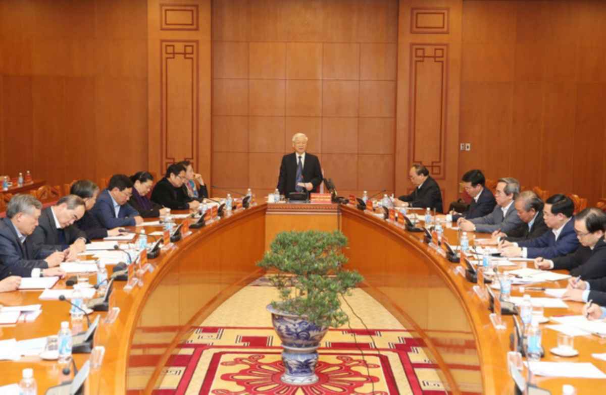 Tổng Bí thư, Chủ tịch nước Nguyễn Phú Trọng phát biểu chỉ đạo phiên họp thứ nhất Tiểu ban văn kiện Đại hội XIII của Đảng