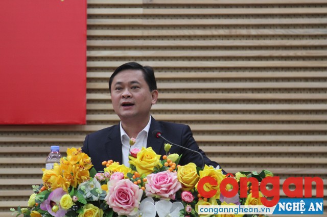 Đồng chí Thái Thanh Quý, Chủ tịch UBND tỉnh phát biểu tại Hội nghị
