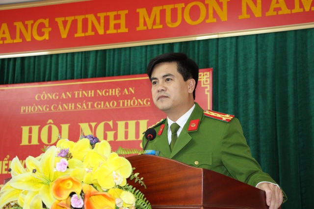 Đại tá Đại tá Nguyễn Đức Hải– Phó Giám đốc Công an tỉnh phát biểu chỉ đạo tại hội nghị.