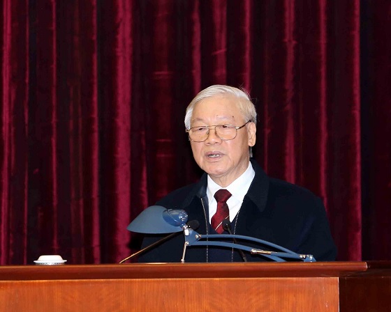 Tổng Bí thư, Chủ tịch nước Nguyễn Phú Trọng phát biểu tại hội nghị, Ảnh: VGP/Lê Sơn