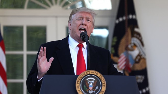 Tổng thống Mỹ Donald Trump phát biểu tại Nhà Trắng ngày 25/1/2019. (Ảnh: AFP)