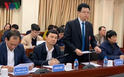 Ông Mai Văn Chính, Phó Trưởng Ban Tổ chức Trung ương thông báo tới cơ quan báo chí về thể lệ giải