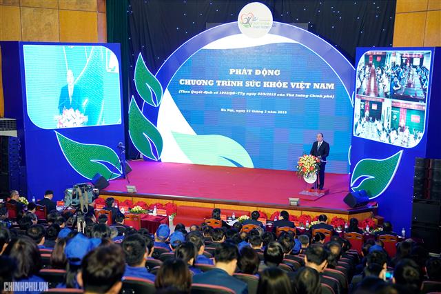 Thủ tướng phát động Chương trình Sức khỏe Việt Nam. Ảnh: VGP/Quang Hiếu
