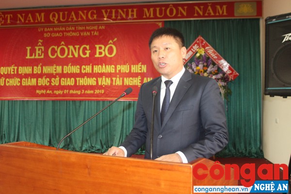 Đồng chí Hoàng Phú Hiền phát biểu nhận nhiệm vụ