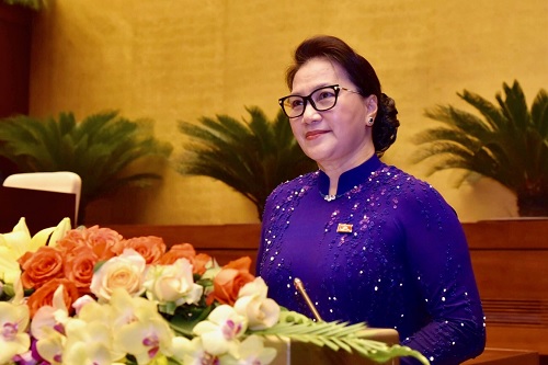 Chủ tịch Quốc hội Nguyễn Thị Kim Ngân phát biểu khai mạc kỳ họp. Ảnh VGP/Nhật Bắc