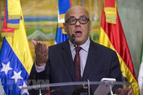 Bộ trưởng Truyền thông Venezuela Jorge Rodriguez (Ảnh: AFP/TTXVN)